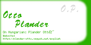 otto plander business card